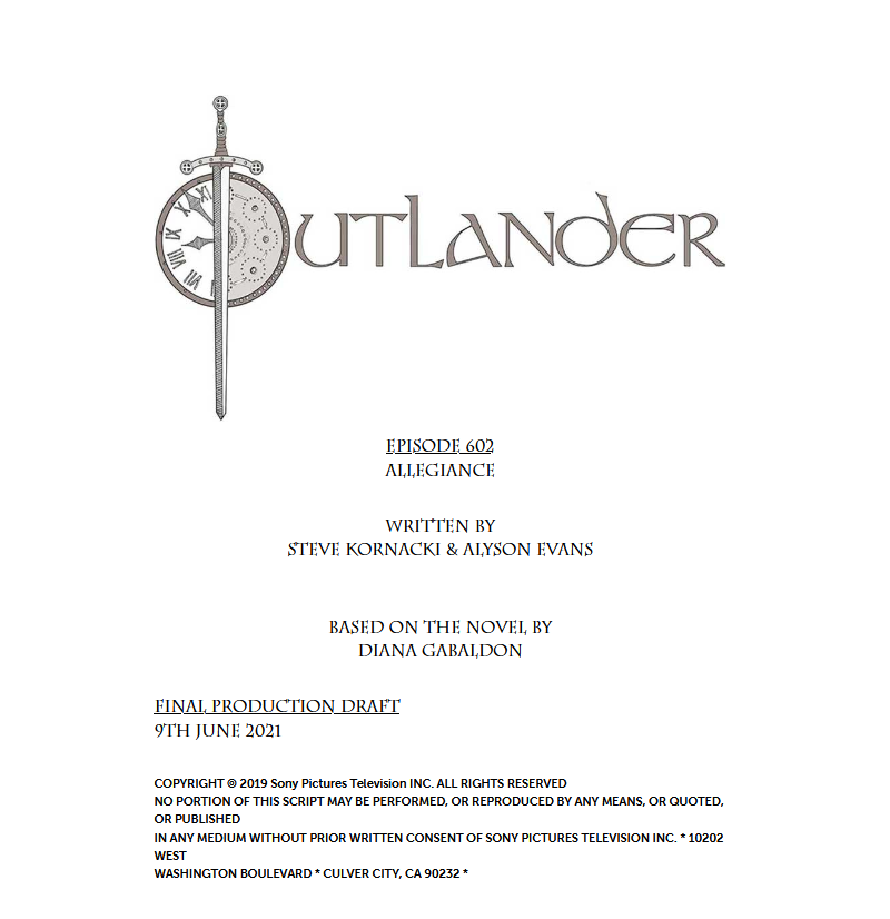 Script for Allegiance – Outlander Watch